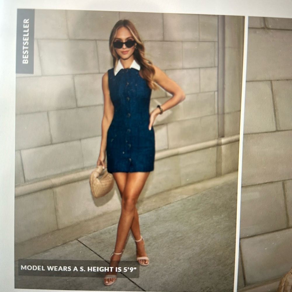 Vici Navy and White Mini Dress